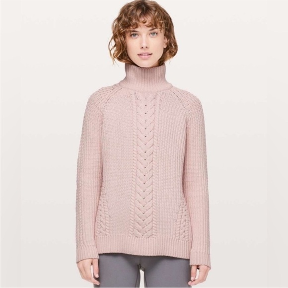 Lululemon Bring The Cozy Turtleneck Sweater in Misty Pink - Picture 1 of 10